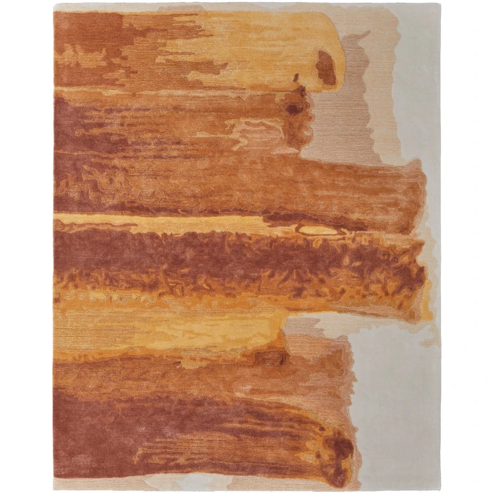 Feizy Anya Industrial Abstract, Red/Orange/Ivory, 5' x 8' Area Rug