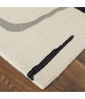 Feizy Maguire Industrial Abstract, Ivory/Gray/Black, 12' x 15' Area Rug