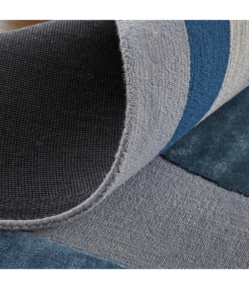 Feizy Nash Luxury & Glam Geometric, Blue/Ivory/Gray, 9' x 12' Area Rug