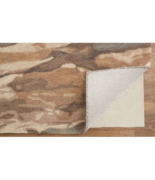 Feizy Amira Contemporary Watercolor Rug, Biscuit Tan/Morel Brown, 5ft x 8ft Area Rug