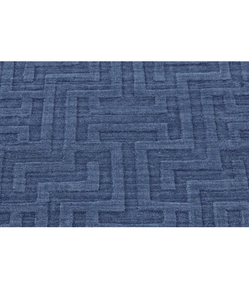 Feizy Gramercy Industrial Geometric, Blue, 5'-6" x 8'-6" Area Rug
