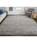 Feizy Vancouver Contemporary Abstract Rug, Beige/Charcoal Gray, 10' x 14' Area Rug