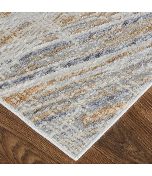 Feizy Laina Casual Abstract, Tan/Ivory/Gray, 3' x 10' Runner