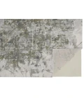 Feizy Atwell Contemporary Marble Accent Rug, Silver Gray/Green, 3ft x 5ft