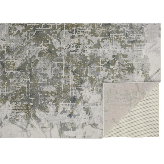 Feizy Atwell Contemporary Marble Accent Rug, Silver Gray/Green, 3ft x 5ft