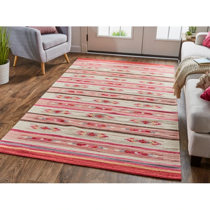 Feizy Bode Cabin & Lodge Southwestern, Red/Pink/Ivory, 8' x 10' Area Rug