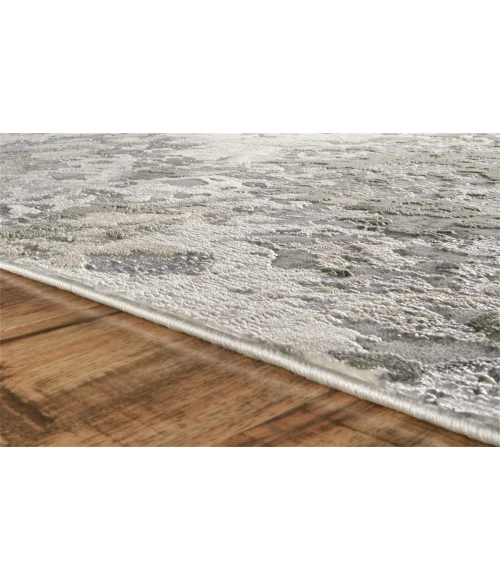 Feizy Micah Industrial Abstract, Silver/Gray/White, 3'-11" x 6' Accent Rug