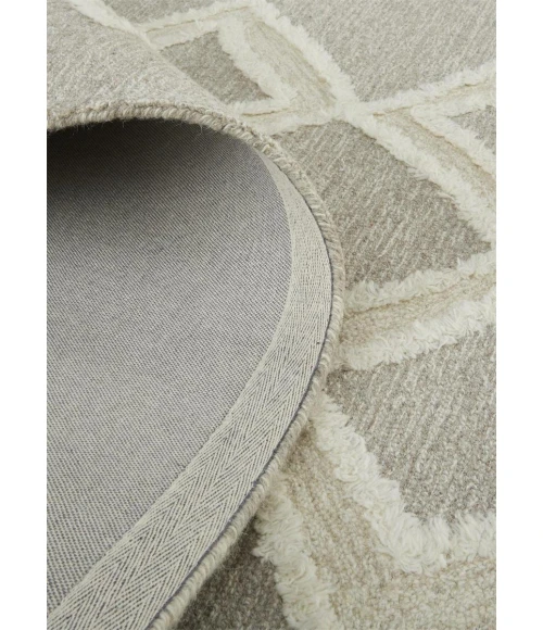 Feizy Anica Moroccan Wool Tufted Rug, Moroccan Style, Taupe/Ivory, 4ft x 6ft Accent Rug