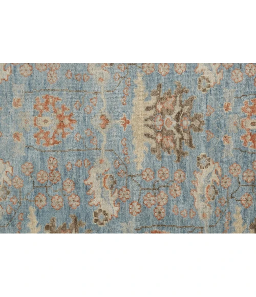 Feizy Beall Luxury Wool, Ornamental Flora, Cool Blue, 9ft-6in x 13ft-6in Area Rug