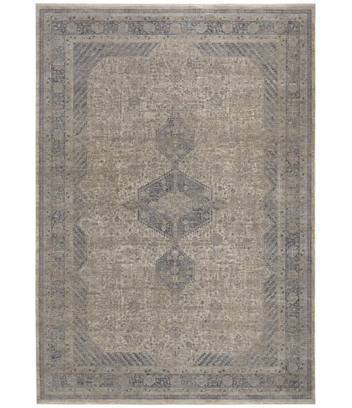 Feizy Marquette Rustic Persian Farmhouse Rug, Warm Gray/Blue, 5ft x 7ft - 2in Area Rug