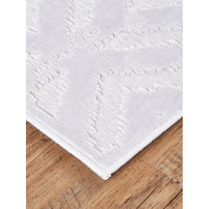 Feizy Saphir Mira WHITE/WHITE 6803490F 7 ft. 6 in. X 7 ft. 6 in. Round Rug