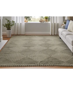 Feizy Channels Green/Taupe/Blue 2877276F 9ft.6in. x 13ft.6in. Rect. Rug