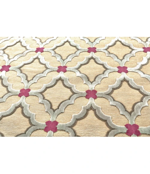 Feizy Saphir Rubus Mid-Century Modern Geometric, Tan/Brown/Purple, 9'-8" x 12'-7" Area Rug