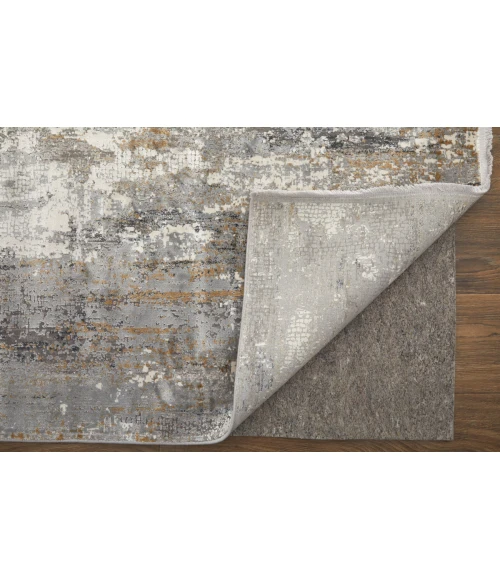 Feizy Cadiz Casual Abstract, Ivory/Gray/Gold, 12' x 18' Area Rug