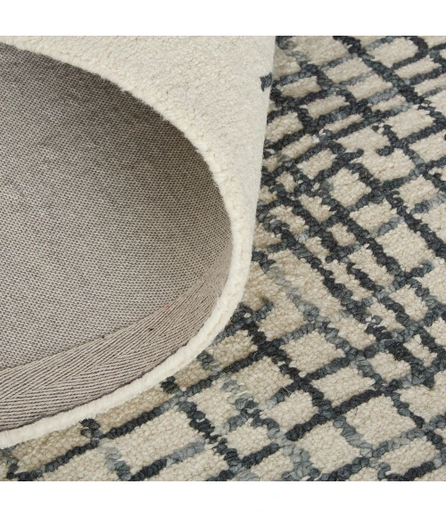 Feizy Maddox Modern Tufted Architectural Rug, Ivory/Graphite Gray, 3ft-6in x 5ft-6in