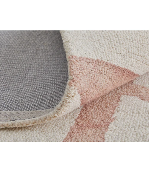 Feizy Lorrain Mid-Century Modern Geometric, Ivory/Pink/Tan, 9'-6" x 13'-6" Area Rug