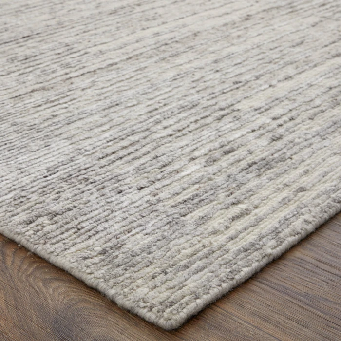 Feizy Brighton Casual Abstract, Ivory/Taupe/Silver, 8' x 8' Round Rug