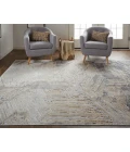 Feizy Laina Casual Abstract, Tan/Ivory/Gray, 3' x 10' Runner