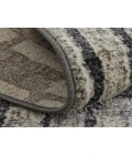 Feizy Kano Industrial Geometric, Gray/Black/Ivory, 8'-9" x 8'-9" Round Rug
