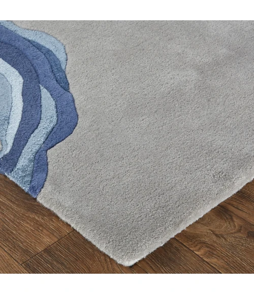 Feizy Serrano Industrial Abstract, Gray/Blue, 9' x 12' Area Rug
