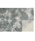 Feizy Atwell Contemporary Distressed Accent Rug, Tiled, Iceberg Green, 2ft x 3ft