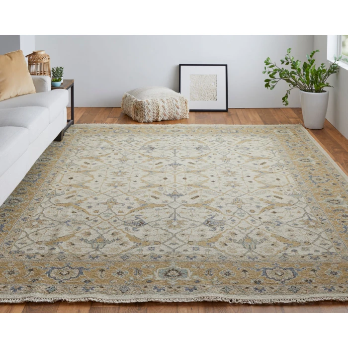 Feizy Corbitt Classic Oriental, Ivory/Gold, 2'-6" x 12' Runner