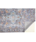 Feizy Percy Vintage Medallion, Blue/Gray/Rose/Rust, 7ft-10in x 9ft-10in Area Rug