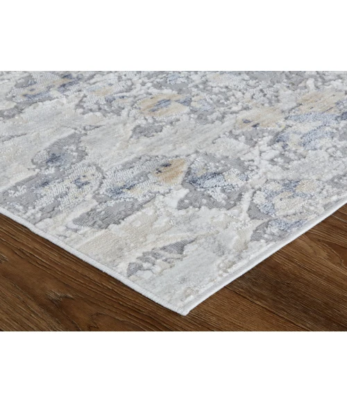 Feizy Laina Global Trellis & Lattice, Silver/Gray/Blue, 3' x 10' Runner