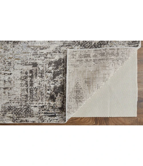 Feizy Vancouver Contemporary Abstract Rug, Ivory/Charcoal Gray, 2'-10" X 7'-10" Area Rug