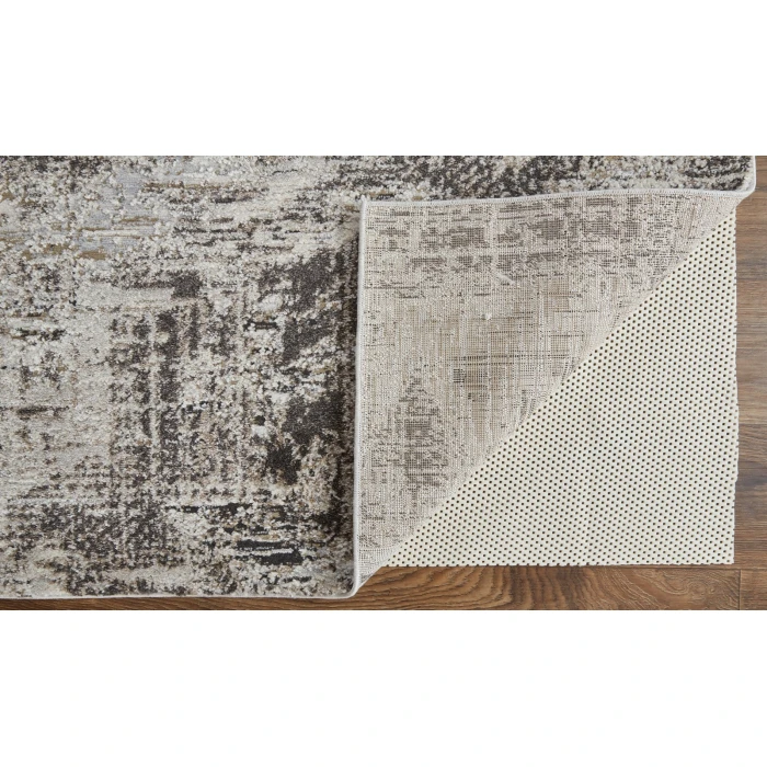 Feizy Vancouver Contemporary Abstract Rug, Ivory/Charcoal Gray, 2'-10" X 7'-10" Area Rug