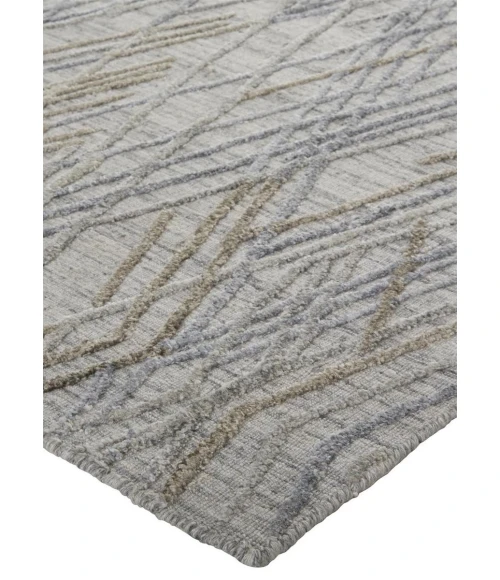 Feizy Elias Abstract Diamond Accent Rug, High/Low, Silver/Blue, 3ft-6in x 5ft-6in