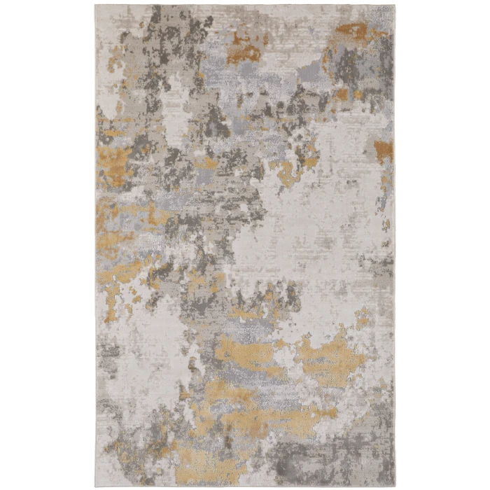 Feizy Waldor Luxury & Glam Abstract, Ivory/Gold/Gray, 8' x 11' Area Rug
