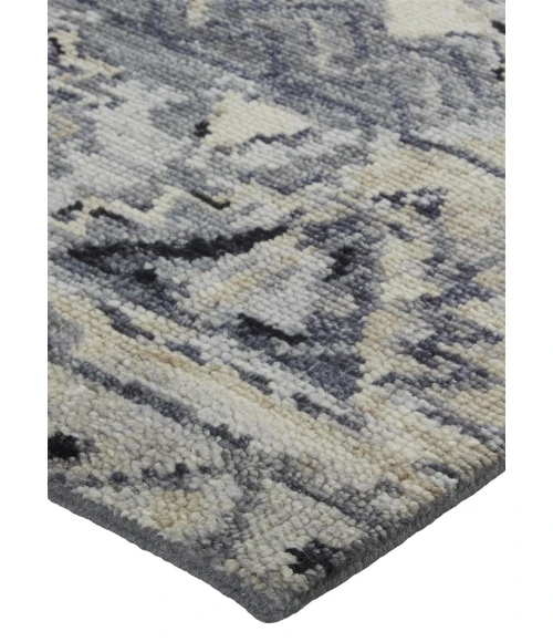 Feizy Palomar Luxe Hand-Knot Abstract Accent Rug, Gray/Denim Blue, 2ft x 3ft