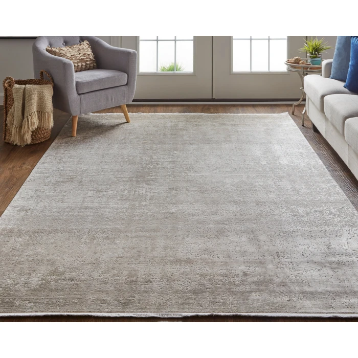 Feizy Cadiz Gradient Watercolor Rug, Taupe/Gray/Tan, 7ft-9in x 11ft Area Rug