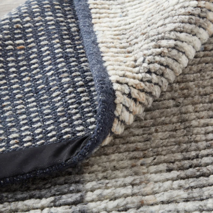 Feizy Alford Minimalist Eyelash Wool Rug, Light Gray/Brown, 7ft-9in x 9ft-9in Area Rug