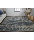 Feizy Palomar Luxe Hand-Knot Abstract Area Rug, Denim Blue, 11x6in x 15ft