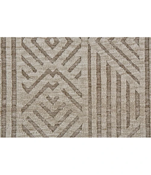 Feizy Colton Luxury & Glam Geometric, Tan/Ivory/Brown, 9'-6" x 13'-6" Area Rug