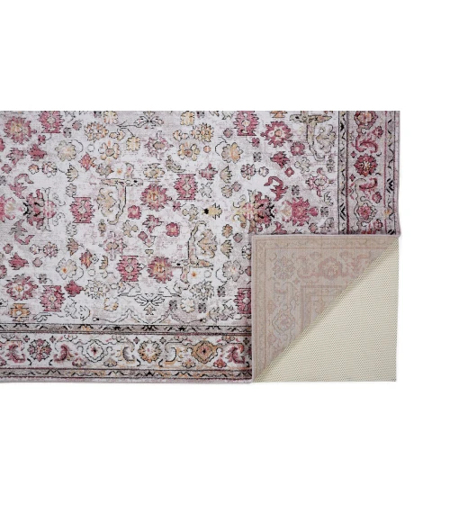 Feizy Armant Vintage Oriental, Ivory/Pink/Gray, 9'-5" x 12'-5" Area Rug
