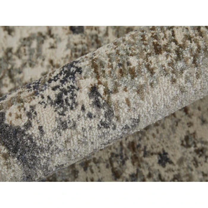 Feizy Kano Classic Distressed, Ivory/Taupe/Gray, 7'-10" x 11' Area Rug
