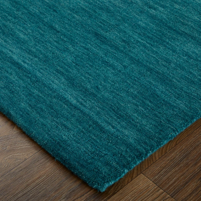 Feizy Luna Casual Solid, Blue/Green, 9'-6" x 13'-6" Area Rug