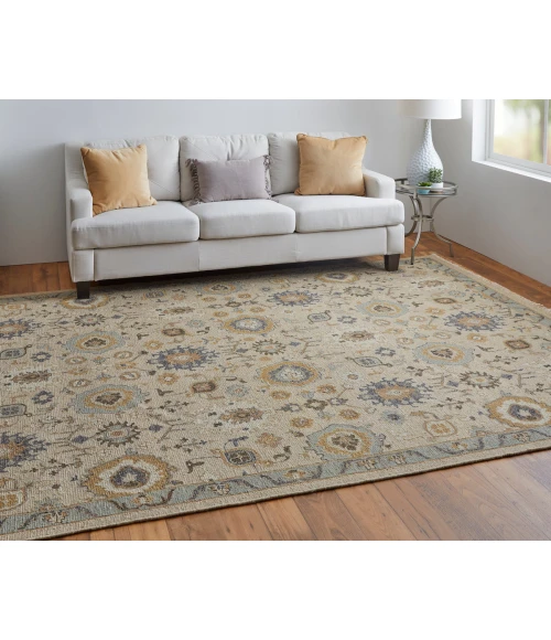 Feizy Corbitt Classic Oriental, Tan/Blue/Gold, 2' x 3' Accent Rug