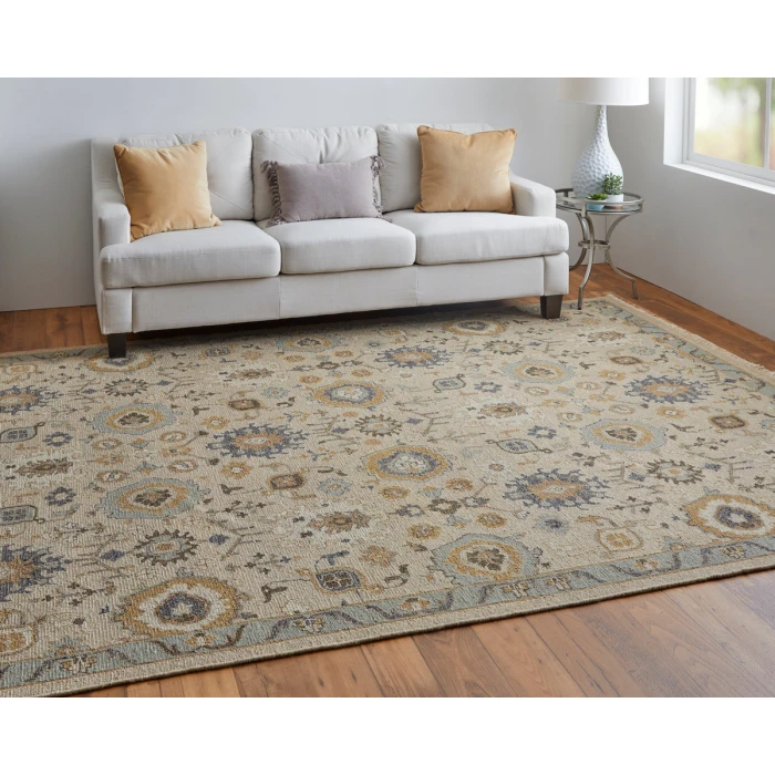 Feizy Corbitt Classic Oriental, Tan/Blue/Gold, 2'-6" x 8' Runner