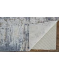Feizy Laina Industrial Abstract, Ivory/Gray/Blue, 3' x 12' Runner
