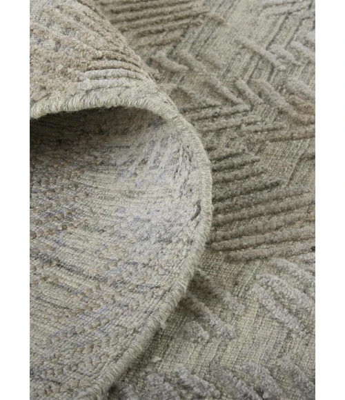 Feizy Elias Abstract Chevron Rug, Oyster Gray/Taos Taupe, 5ft x 8ft Area Rug