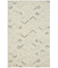 Feizy Anica Moroccan Diamond Wool Tufted Accent Rug, Ivory/Chambray Blue, 2ft x 3ft
