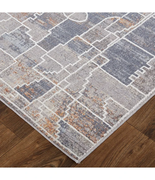 Feizy Francisco Southwestern Graphic Rug, Blue/Orange, 12' x 15' Area Rug