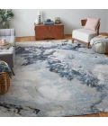 Feizy Astra Industrial Abstract, Blue/Gray/Ivory, 1'-8" x 2'-10" Area Rug