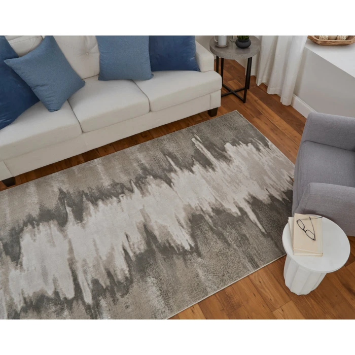 Feizy Micah Casual Abstract, Gray/Taupe/Ivory, 2'-10" x 7'-10" Runner
