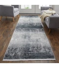 Feizy Cadiz Casual Abstract, Gray/Black/Silver, 3'-1" x 10' Runner