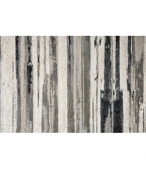 Feizy Micah Industrial Abstract, Silver/Gray/Black, 3'-11" x 6' Accent Rug
